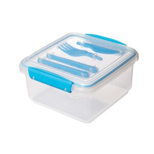 Sistema Lunch Box with Fork and Knife Assorted Color 1.2 Liter